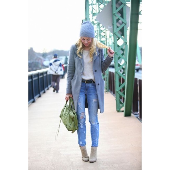 Chic Grey Faux Suede Cute Wooden Ankle Booties - Picture 6 of 14